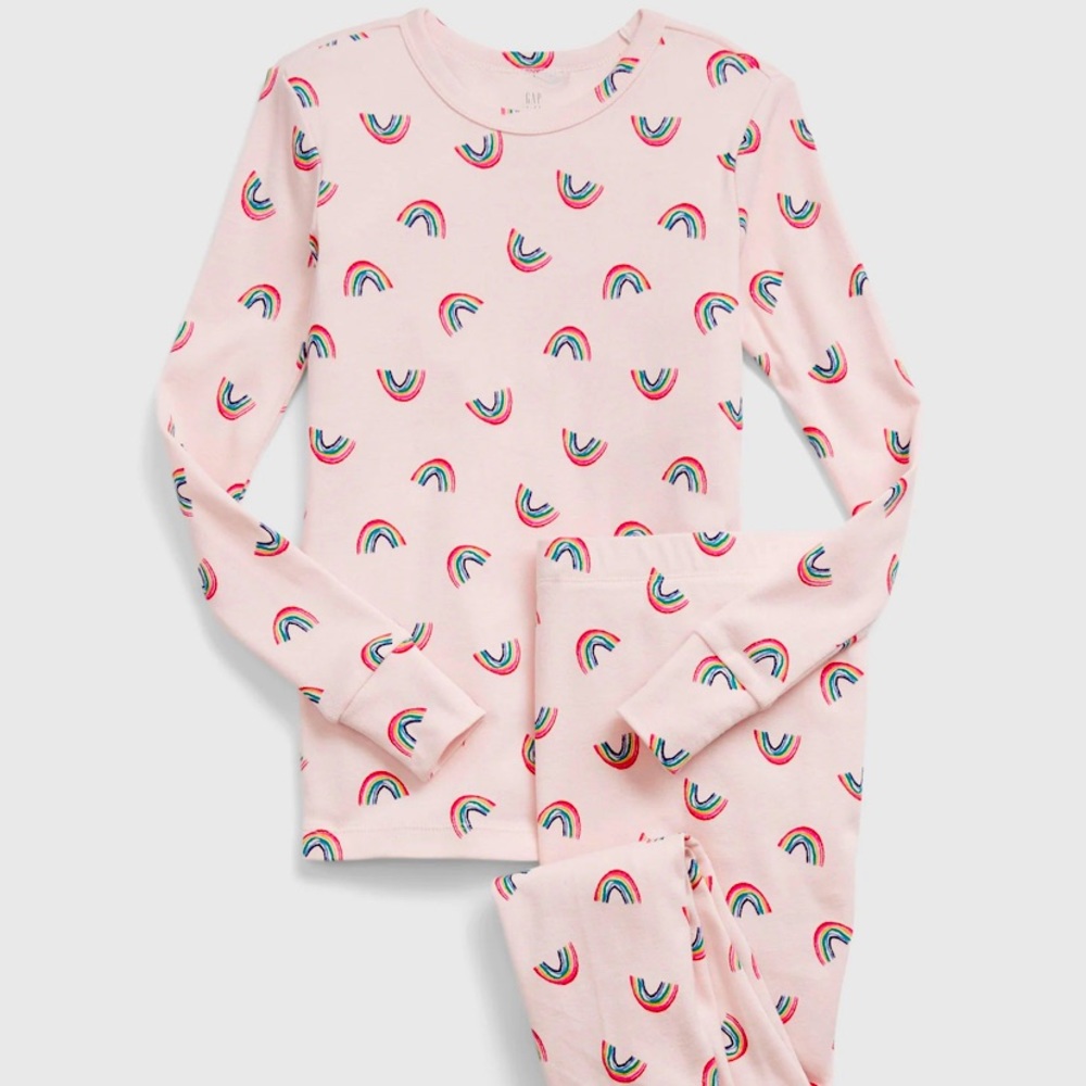 Toddler 100% Organic Cotton Rainbow Graphic PJ Set